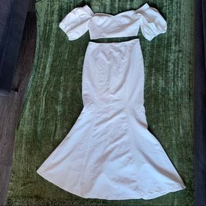 Two Piece Set Crop Blouse + Mermaid Skirt